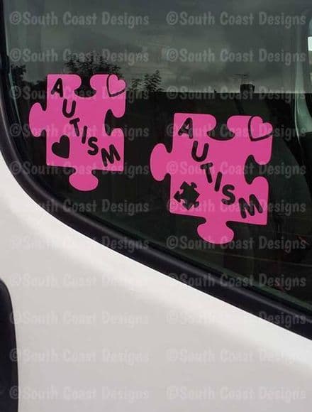 2 x Autism Jigsaw Stickers - Choice Of Colours