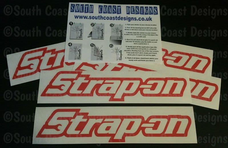 2 x Strap On - Snap On Stickers
