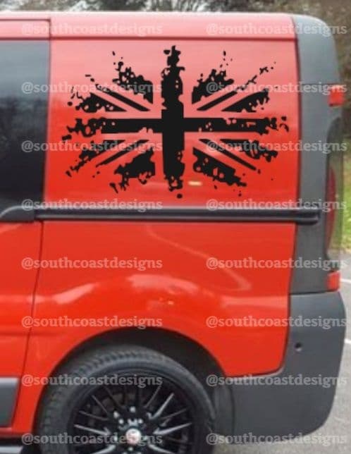 2 x  Union Jack Panel  Decals -  Choice Of Colour