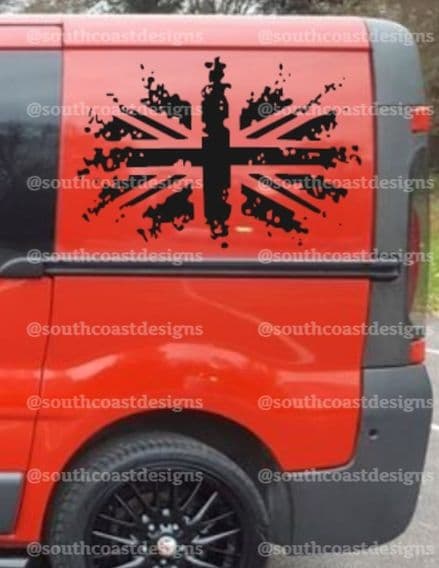 2 x  Union Jack Panel  Decals -  Choice Of Colour