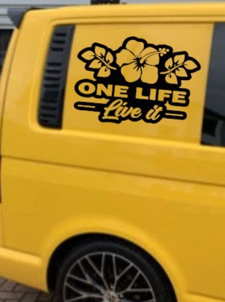 2 x VW Hibiscus One Life Stickers