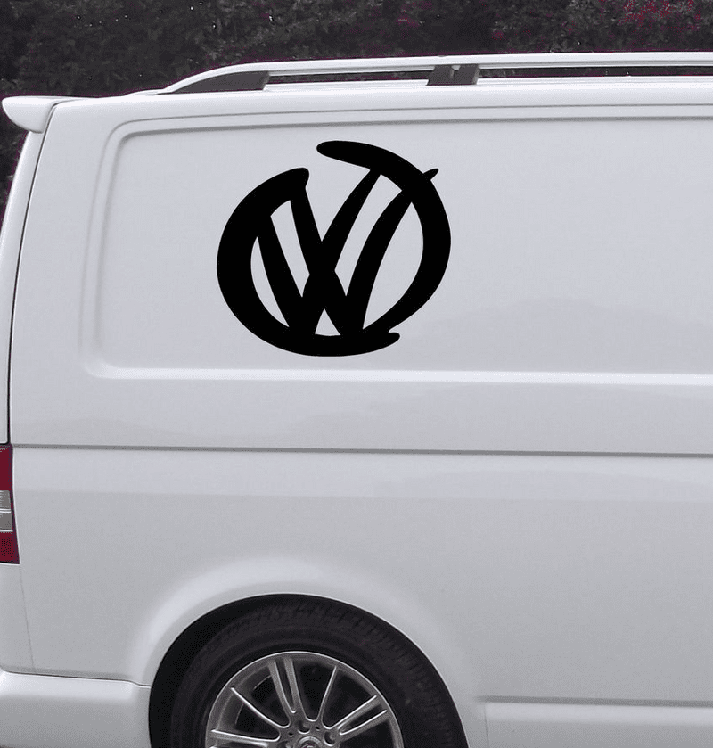2 x VW Logo Sticker - Choice Of Colour 20 inch x 18 inch
