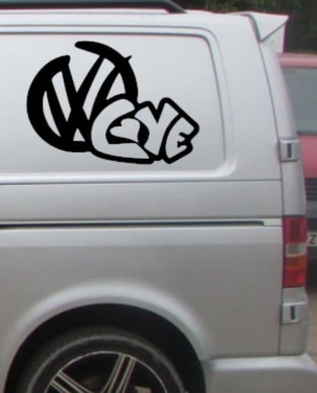 2 x VW Love Logo Stickers - Choice Of Colour