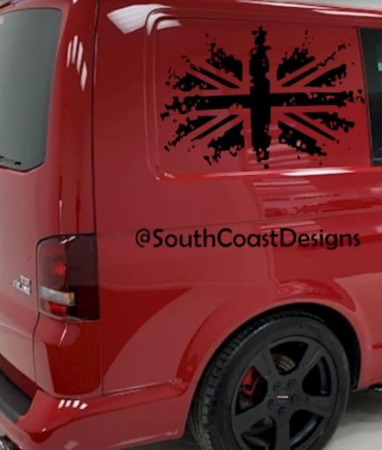 2 x VW Union Jack Decal Stickers - Choice Of Colour