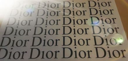 24 x Dior Logo Stickers 7.2in  x 2.8in each - Choice Of Colour