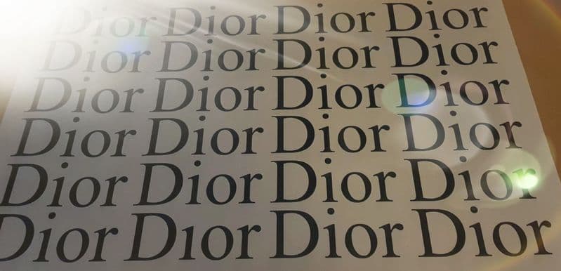24 x Dior Logo Stickers 7.2in  x 2.8in each - Choice Of Colour