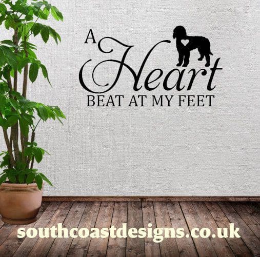 A Heart Beat At My Feet - Labradoodle - Wall Sticker