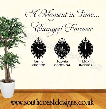 A Moment In Time Changed Forever (Option To Buy Extra Clocks etc) Wall Sticker