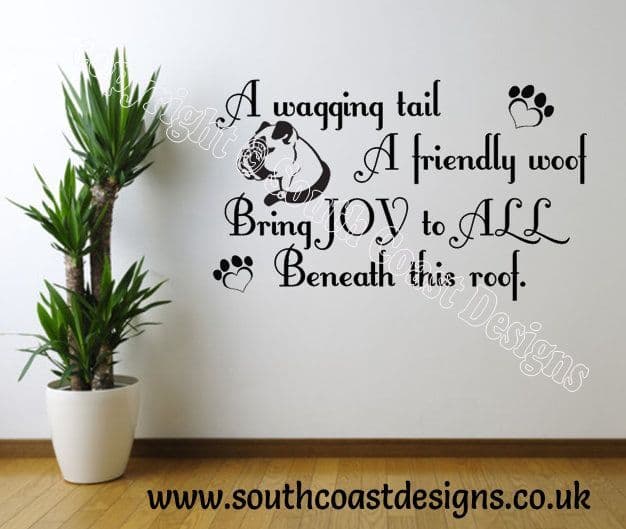 A Wagging Tail A Friendly Woof - Boxer Wall Sticker