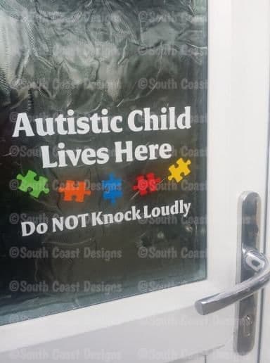 Autistic Child Lives Here - Do Not Knock Loudly - WITH JIGSAWS