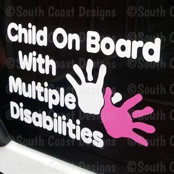 Child On Board With Multiple Disabilities - Choice Of Colours