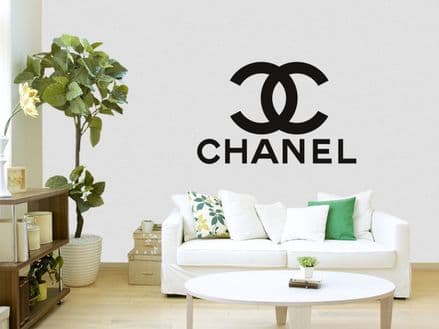 Coco Chanel Logo  With Words Wall Sticker