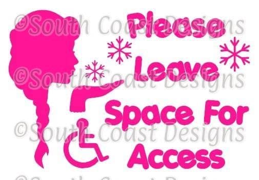 ELSA - Please Leave Space For Access With Wheelchair Logo - Frozen