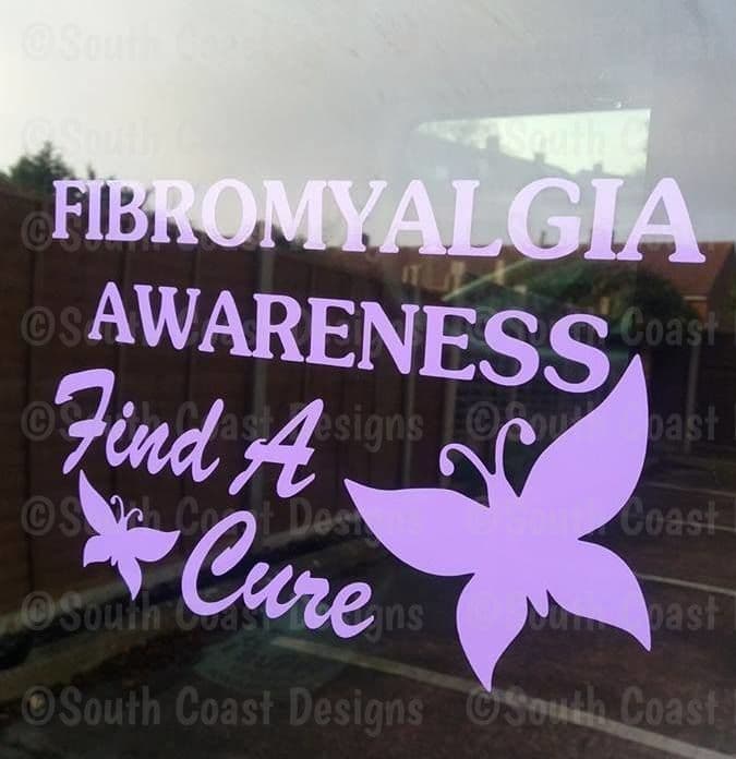 Fibromyalgia Awareness Find A Cure - Car Sticker - Fibro