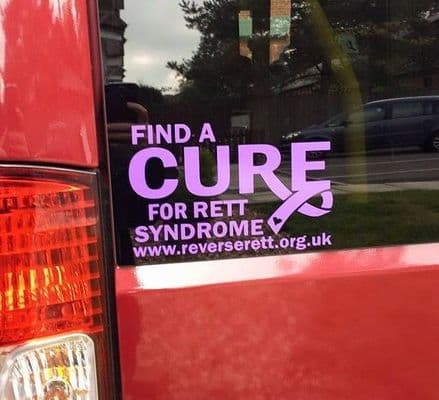 Find A Cure For Rett Syndrome - Vehicle Sticker -  Add Any Web Address