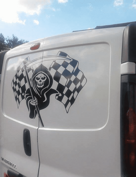 Grim Reaper Sticker - Rear Doors