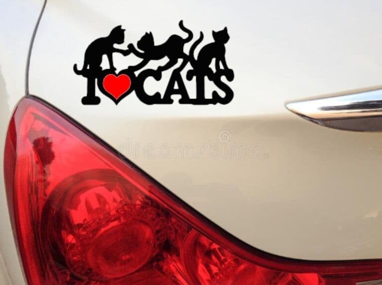 I Love Cats Sticker - Car - Fridge - Wall etc