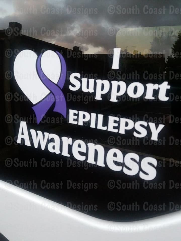 I Support Epilepsy Awareness -  Choice Of Colour For Writing & Ribbon