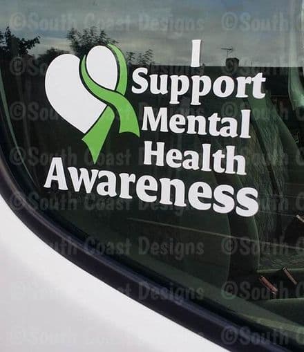 I Support Mental Health Awareness -  Choice Of Colour For Writing & Ribbon