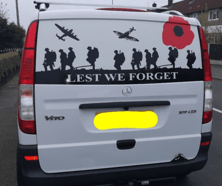 Lest We Forget - Vito Back Door Sticker (Any Year)