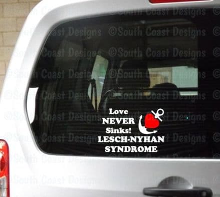 Love Never Sinks - Lesch-Nyhan Syndrome Awareness Sticker