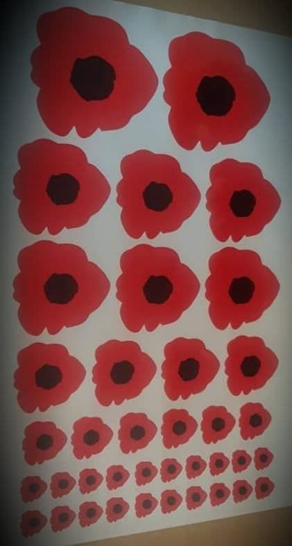 Mixed Size Poppies - Lest We Forget