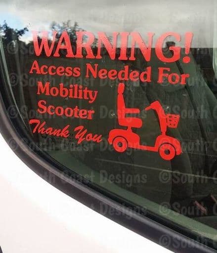 Mobility Scooter Access Warning Sticker
