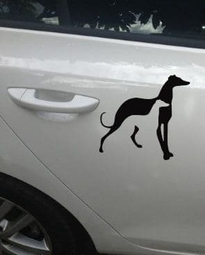 Pair Of Lurchers Standing - Whippet - Greyhound Sticker