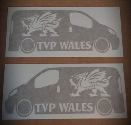 Pair Of TVP WALES with Dragon Van Sticker - Facebook Group