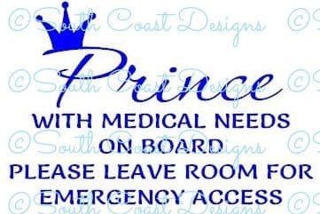 Prince On Board With Medical Needs