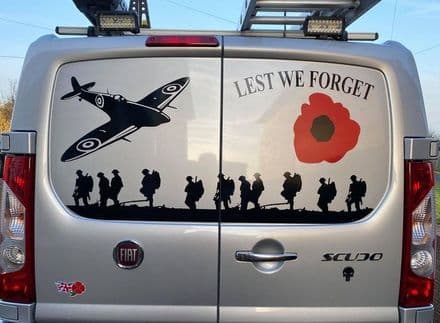 Rear Doors - Lest We Forget Large Plane - Fiat Scudo (All years And Models)