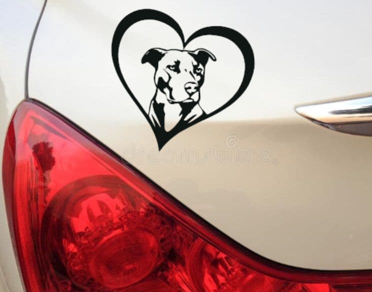 Staffie Staffy Heart Car Sticker