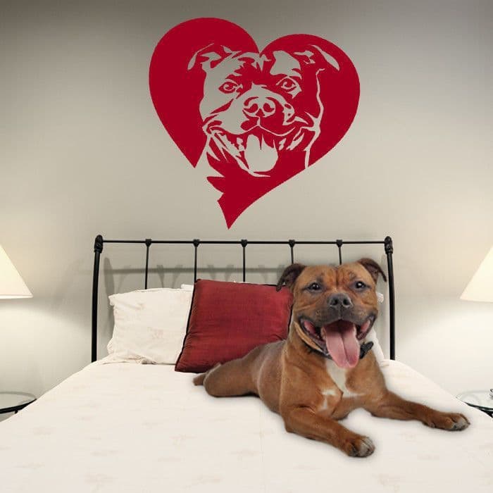 Staffie/Staffy Sticker Deal - Heart, Name & Paw Prints - Choice Of Colour