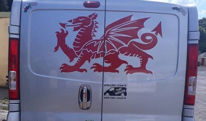 TVP -  Double Door Welsh Dragon Sticker WALES