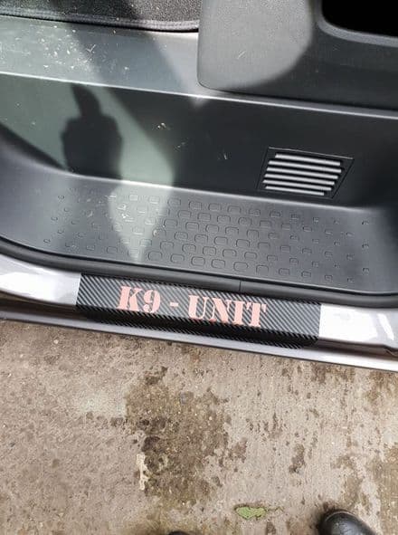 TVP Pair Of Carbon Fibre Sill Decals With Choice Of Colour - K9 UNIT