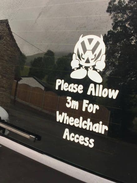 VW Please Allow 3m For Wheelchair Access - Volkswagen