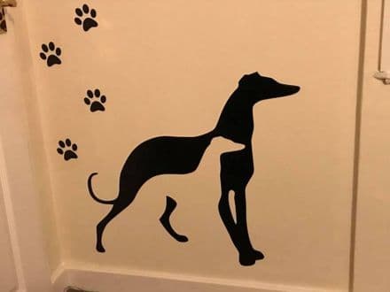 Wall Sticker - Pair Of Lurchers Standing - Whippet - Greyhound Sticker