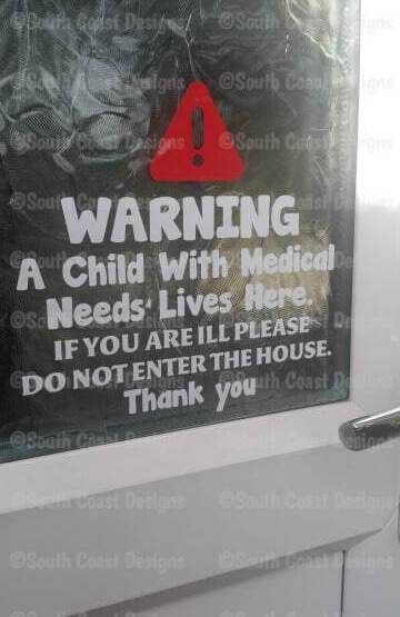WARNING DOOR STICKER With WARNING  - Do Not Enter House If You Are ill - Child - Adult Or Person