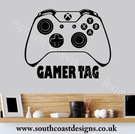 XBOX ONE Controller Wall Sticker With Your Gamer Tag - Personalised - DESIGN 1