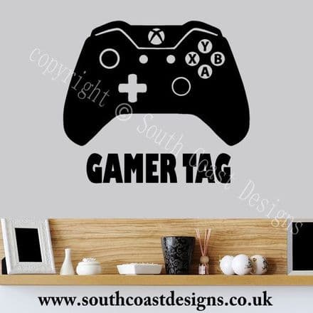 XBOX ONE Controller Wall Sticker With Your Gamer Tag - Personalised - DESIGN 2