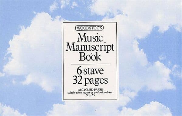 Manuscript Paper - 6 Stave, 32 pages, recycled paper