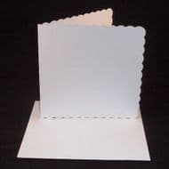 5" x 5" White Scalloped Greeting Card Blanks - No Envelopes