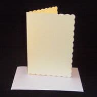5" x 7" Cream Scalloped Greeting Card Blanks Only - No Envelopes