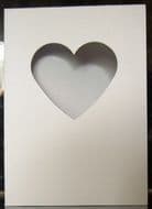 5" x 7" White Heart Aperture Card Blanks With Envelopes, 250gsm