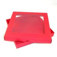 6" x 6" Red Greeting Card Boxes With Aperture Lid