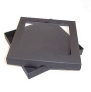 7x7 Black Greeting Card Boxes With Aperture Lid