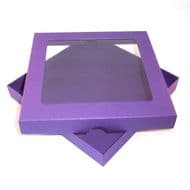 7x7 Purple Greeting Card Boxes With Aperture Lid
