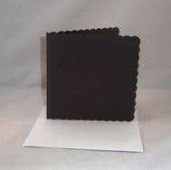 8" x 8" Black Scalloped Greeting Card Blanks With Envelopes