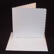 8" x 8" White Scalloped Greeting Card Blanks With Envelopes