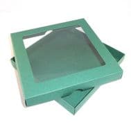 8x8 Green Greeting Card Boxes With Aperture Lid
